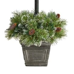 5ft. Pre-Lit LED Holiday Decorated Lamp Post With Faux Greenery In Decorative Container -Michaels Shop D478687S 6