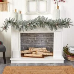 6ft. Pre-Lit LED Frosted Christmas Garland With Pinecones -Michaels Shop D478766S 5