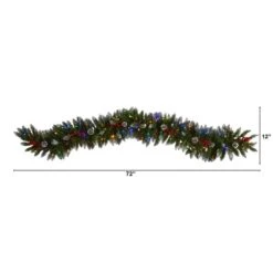 6ft. Pre-Lit LED Snow Tipped Extra Wide Christmas Garland With Pinecones & Berries -Michaels Shop D478771S 2