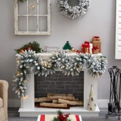 9ft. Pre-Lit LED Flocked Artificial Christmas Garland -Michaels Shop D478772S 4