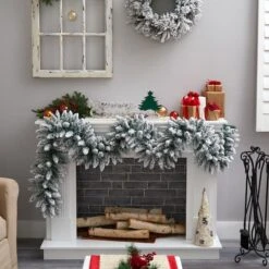 9ft. Pre-Lit LED Flocked Artificial Christmas Garland -Michaels Shop D478772S 5