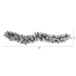 6ft. Pre-Lit LED Flocked Christmas Garland With Pinecones -Michaels Shop D478773S 2