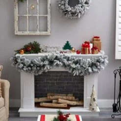 6ft. Pre-Lit LED Flocked Christmas Garland With Pinecones -Michaels Shop D478773S 5