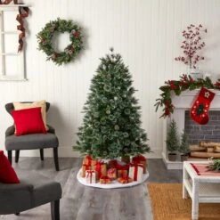 4ft. Pre-Lit Snowed Tipped Clermont Mixed Pine Artificial Christmas Tree, Clear Lights -Michaels Shop D478793S 10