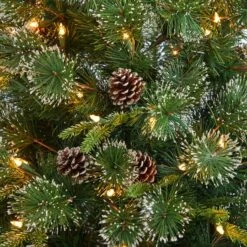 4ft. Pre-Lit Snowed Tipped Clermont Mixed Pine Artificial Christmas Tree, Clear Lights -Michaels Shop D478793S 4