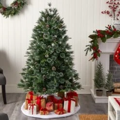 4ft. Pre-Lit Snowed Tipped Clermont Mixed Pine Artificial Christmas Tree, Clear Lights -Michaels Shop D478793S 8