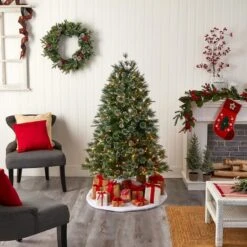 4ft. Pre-Lit Snowed Tipped Clermont Mixed Pine Artificial Christmas Tree, Clear Lights -Michaels Shop D478793S 9