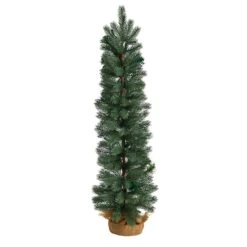 3ft. Pre-Lit Green Pine Artificial Christmas Tree With Burlap Base, Warm White Lights -Michaels Shop D478806S 3