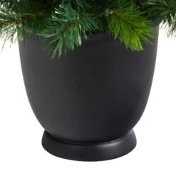 4.5ft. Pre-Lit Oregon Pine Artificial Christmas Tree In Decorative Planter, Warm White Lights -Michaels Shop D478818S 6