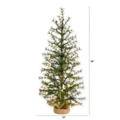 3ft. Pre-Lit Artificial Christmas Tree In Burlap Base, Clear LED Lights -Michaels Shop D478823S 2