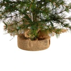 3ft. Pre-Lit Artificial Christmas Tree In Burlap Base, Clear LED Lights -Michaels Shop D478823S 6