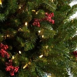 4ft. Pre-Lit Glittered Artificial Christmas Plant On Pedestal, Multicolor LED Lights -Michaels Shop D478834S 4