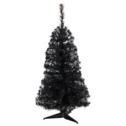 3ft. Pre-Lit Black Artificial Christmas Tree, Warm White LED Lights -Michaels Shop D478852S 3
