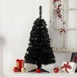 3ft. Pre-Lit Black Artificial Christmas Tree, Warm White LED Lights -Michaels Shop D478852S 8