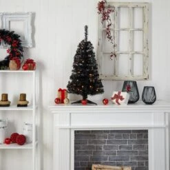 3ft. Pre-Lit Black Artificial Christmas Tree, Warm White LED Lights -Michaels Shop D478852S 9