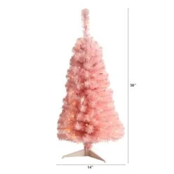3ft. Pre-Lit Pink Artificial Christmas Tree, Warm White LED Lights -Michaels Shop D478853S 2