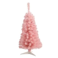 3ft. Pre-Lit Pink Artificial Christmas Tree, Warm White LED Lights -Michaels Shop D478853S 3