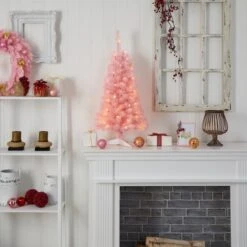 3ft. Pre-Lit Pink Artificial Christmas Tree, Warm White LED Lights -Michaels Shop D478853S 9