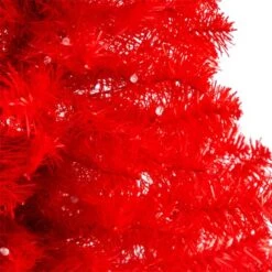 3ft. Pre-Lit Red Artificial Christmas Tree, Warm White LED Lights -Michaels Shop D478855S 5