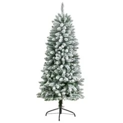 5ft. Pre-Lit Flocked Montreal Fir Artificial Christmas Tree, Warm White LED Lights -Michaels Shop D478858S 3