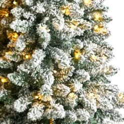 5ft. Pre-Lit Flocked Montreal Fir Artificial Christmas Tree, Warm White LED Lights -Michaels Shop D478858S 4
