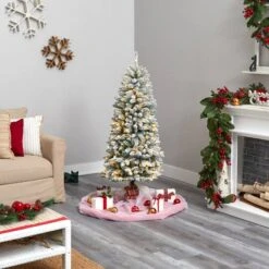 5ft. Pre-Lit Flocked Montreal Fir Artificial Christmas Tree, Warm White LED Lights -Michaels Shop D478858S 9