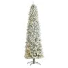 9ft. Pre-Lit Slim Flocked Montreal Fir Artificial Christmas Tree, White LED Lights -Michaels Shop D478861S 1