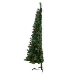 7ft. Pre-Lit Flat Back Montreal Mountain Pine Artificial Christmas Tree, White LED Lights -Michaels Shop D478868S 6