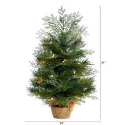 2ft. Pre-Lit Artificial Christmas Tree In Burlap Base, Warm White LED Lights -Michaels Shop D478875S 2