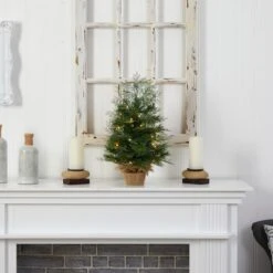 2ft. Pre-Lit Artificial Christmas Tree In Burlap Base, Warm White LED Lights -Michaels Shop D478875S 6