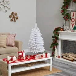 3ft. Pre-Lit White Artificial Christmas Tree, Warm White LED Lights -Michaels Shop D478905S 10