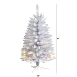 3ft. Pre-Lit White Artificial Christmas Tree, Warm White LED Lights -Michaels Shop D478905S 2