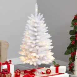 3ft. Pre-Lit White Artificial Christmas Tree, Warm White LED Lights -Michaels Shop D478905S 7