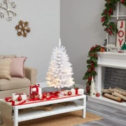 3ft. Pre-Lit White Artificial Christmas Tree, Warm White LED Lights -Michaels Shop D478905S 9