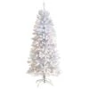 5ft. Pre-Lit White Artificial Christmas Tree, Warm White LED Lights -Michaels Shop D478908S 1