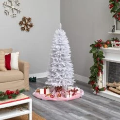 5ft. Pre-Lit White Artificial Christmas Tree, Warm White LED Lights -Michaels Shop D478908S 8