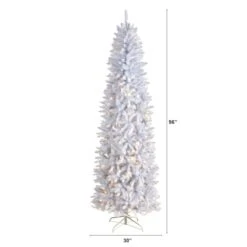 8ft. Pre-Lit White Artificial Christmas Tree, Warm White LED Lights -Michaels Shop D478910S 2