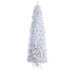8ft. Pre-Lit White Artificial Christmas Tree, Warm White LED Lights -Michaels Shop D478910S 3
