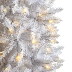 8ft. Pre-Lit White Artificial Christmas Tree, Warm White LED Lights -Michaels Shop D478910S 4
