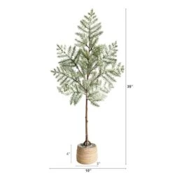 3ft. Unlit Frosted Pine Artificial Christmas Tree In Decorative Planter -Michaels Shop D478921S 2
