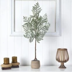 3ft. Unlit Frosted Pine Artificial Christmas Tree In Decorative Planter -Michaels Shop D478921S 4
