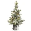 2ft. Pre-Lit Flocked Artificial Christmas Tree In Decorative Birch Bark Planter, LED Lights 2 2ft. Pre-Lit Flocked Artificial Christmas Tree In Decorative Birch Bark Planter, LED Lights -Michaels Shop D478949S 1