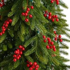 7ft. Pre-Lit Victoria Fir Artificial Christmas Tree, Multi-Color LED Lights -Michaels Shop D478956S 5
