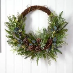 30" Pine & Pinecone Christmas Wreath On Twig Ring -Michaels Shop D478977S 3