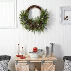 30" Pine & Pinecone Christmas Wreath On Twig Ring -Michaels Shop D478977S 4