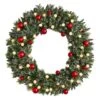4ft. Oversized Pre-Lit Frosted Holiday Christmas Wreath With Ornaments -Michaels Shop D478987S 1