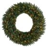 4ft. Clear LED Lights Flocked Artificial Christmas Wreath With Pinecones & Berries -Michaels Shop D478994S 1