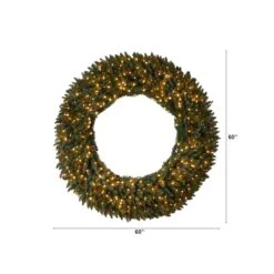 5ft. Clear LED Lights Flocked Artificial Christmas Wreath With Pinecones & Berries -Michaels Shop D478997S 2