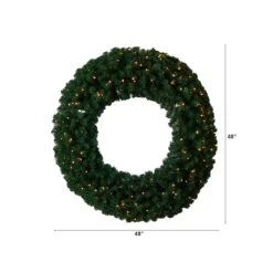48" White LED Lights Artificial Christmas Wreath -Michaels Shop D479010S 2