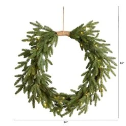24" Pre-Lit Holiday Christmas Cascading Pine Wreath -Michaels Shop D479012S 2